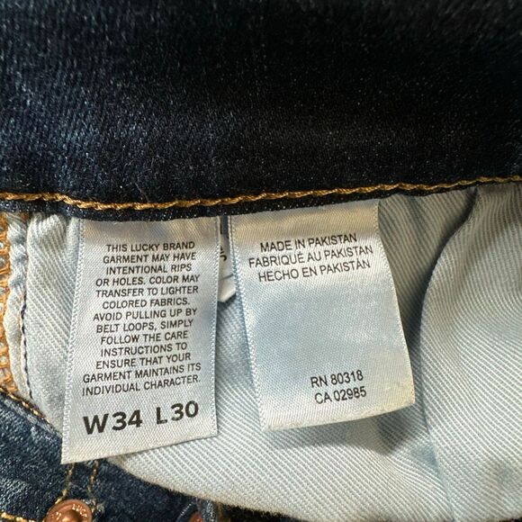 Lucky Brand Jeans Mens 34 Blue 410 Athletic Straight Stretch Denim 7MCC007 - Picture 9 of 12